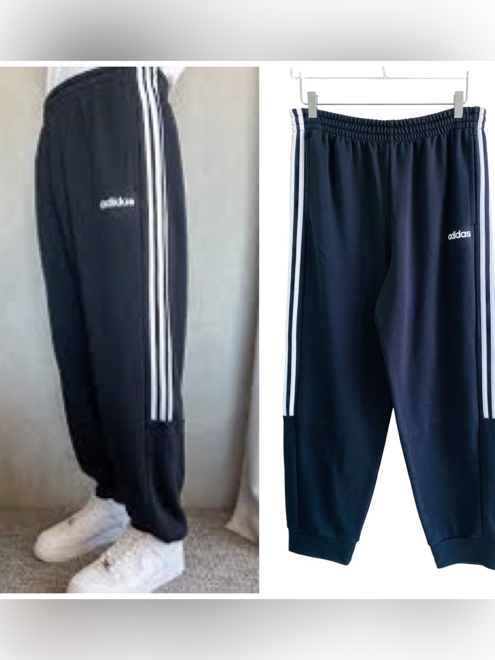 Adidas Black Three Striped Climate Sweatpant Joggers Size L